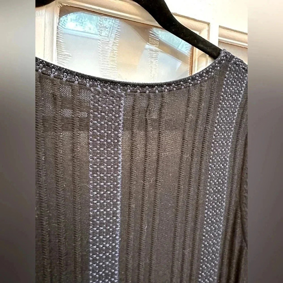 Max Studio Y2K Black With Blue Stripe Ribbed Knit Sweater Midi Dress Size M - Picture 3 of 8